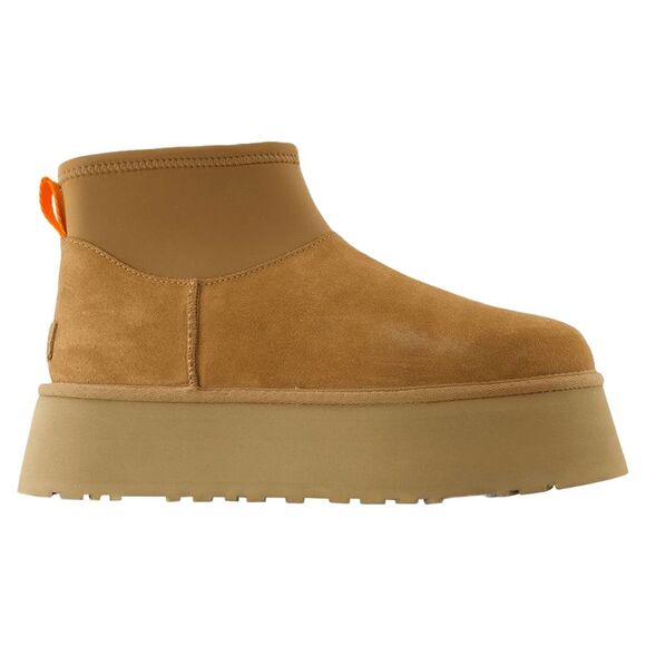 UGG Shoes - W Classic Mini Dipper Boots - UGG - Leather - Brown
